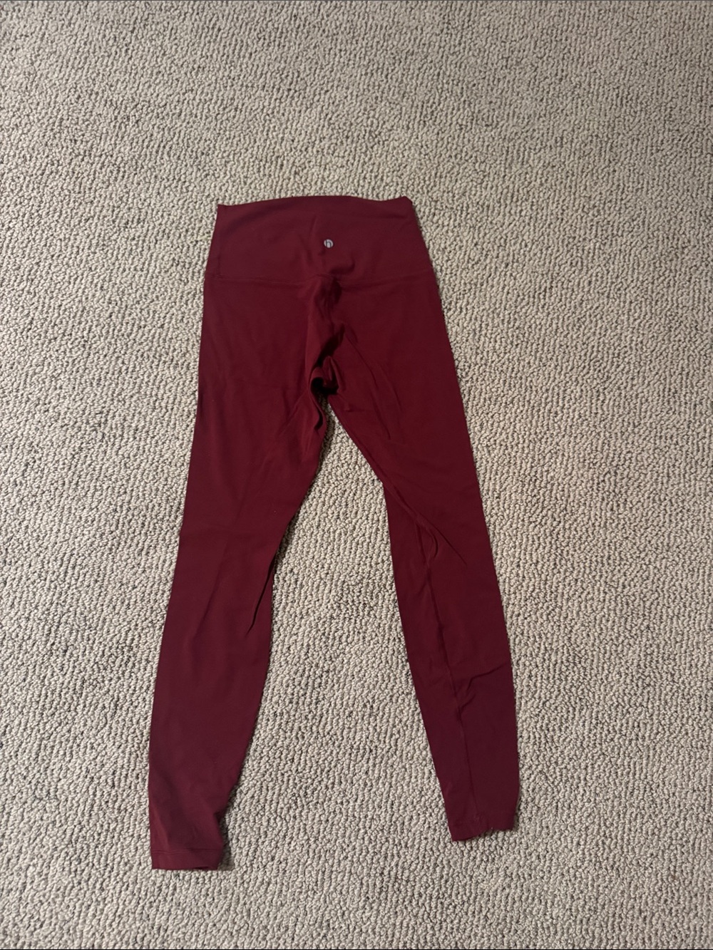 High-Rise Burgundy Performance Leggings - Women's